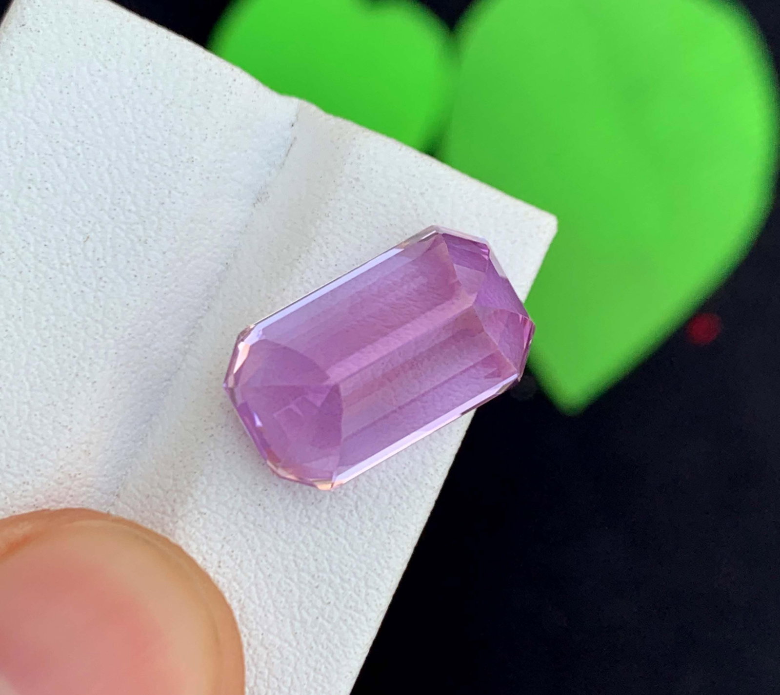 Natural Pink Kunzite Gemstone: Faceted Emerald Cut, 14.90 Carat - 6