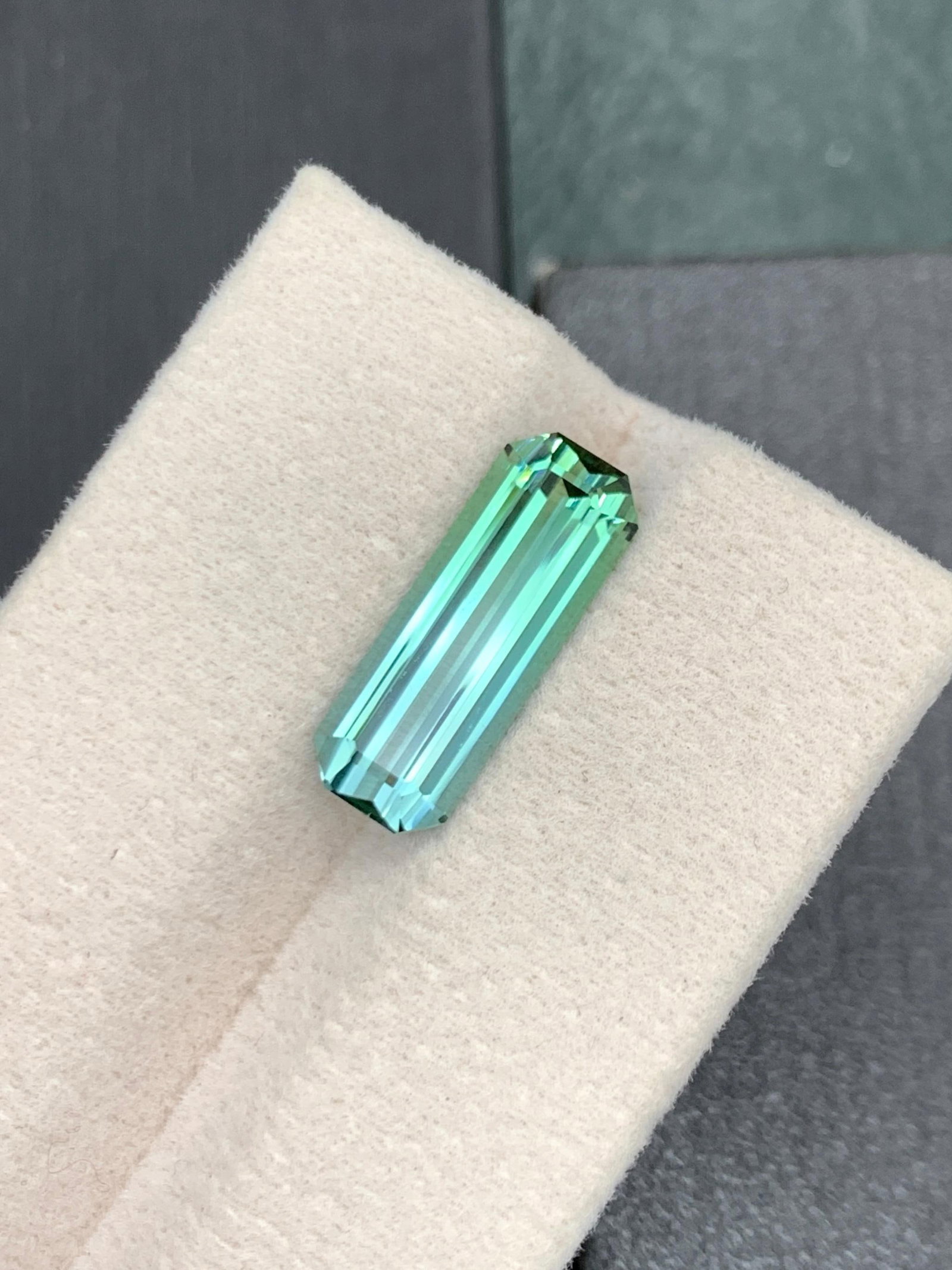 4.95 Carat Bi-Color Tourmaline Gemstone: Emerald Cut Blue Green Jewel - 4