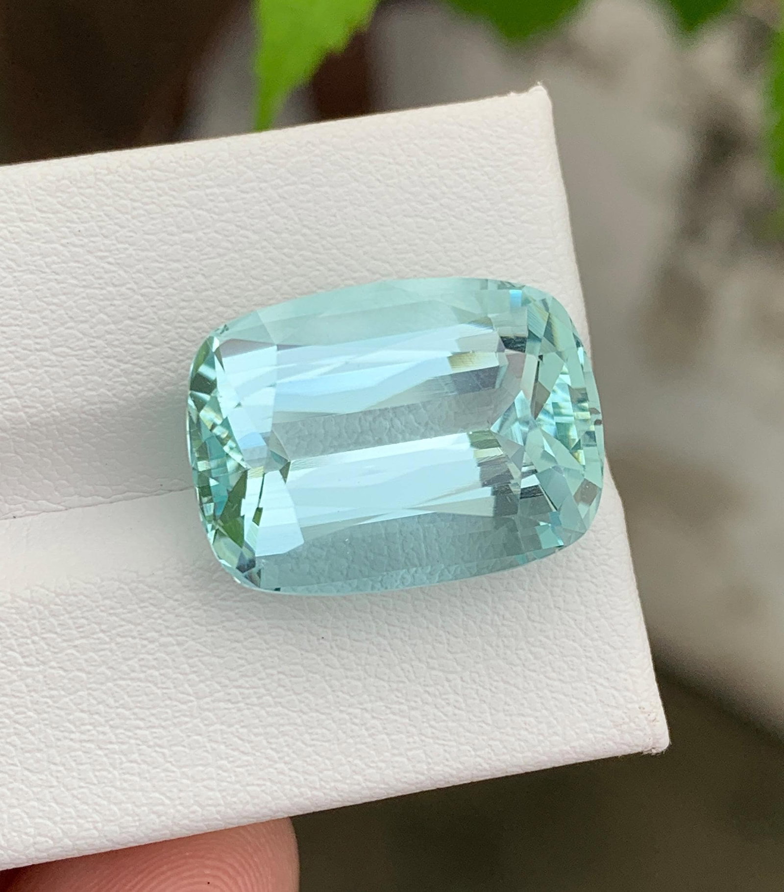 Natural Pakistan Aquamarine Gemstone 20.00 Carat Cushion Cut - Loose Sky Blue Aquamarine for Ring - 3