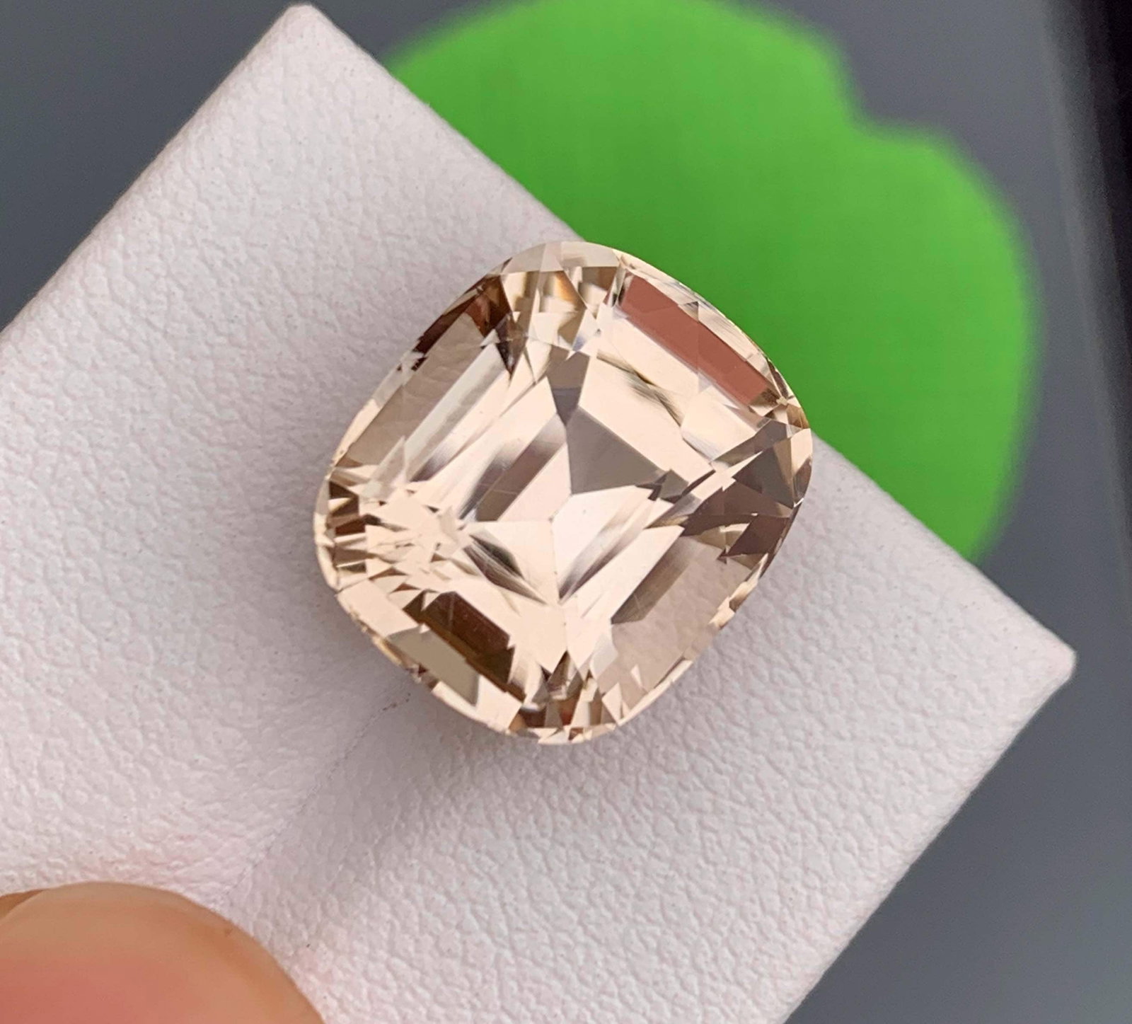 Natural Imperial Topaz Gemstone: 13.67 Carat Golden Yellow Cushion Cut - 2