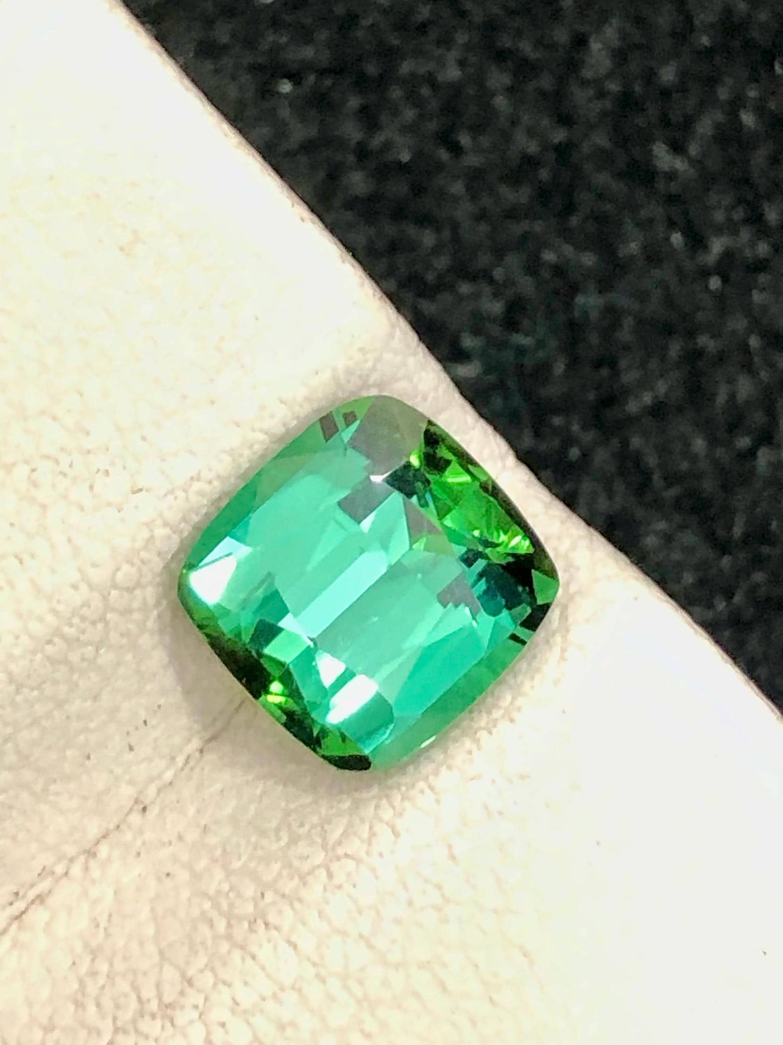 Natural Bluish Green Afghan Tourmaline CushionCut Gemstone For RIng - 2.25 Carat (1 of 2)