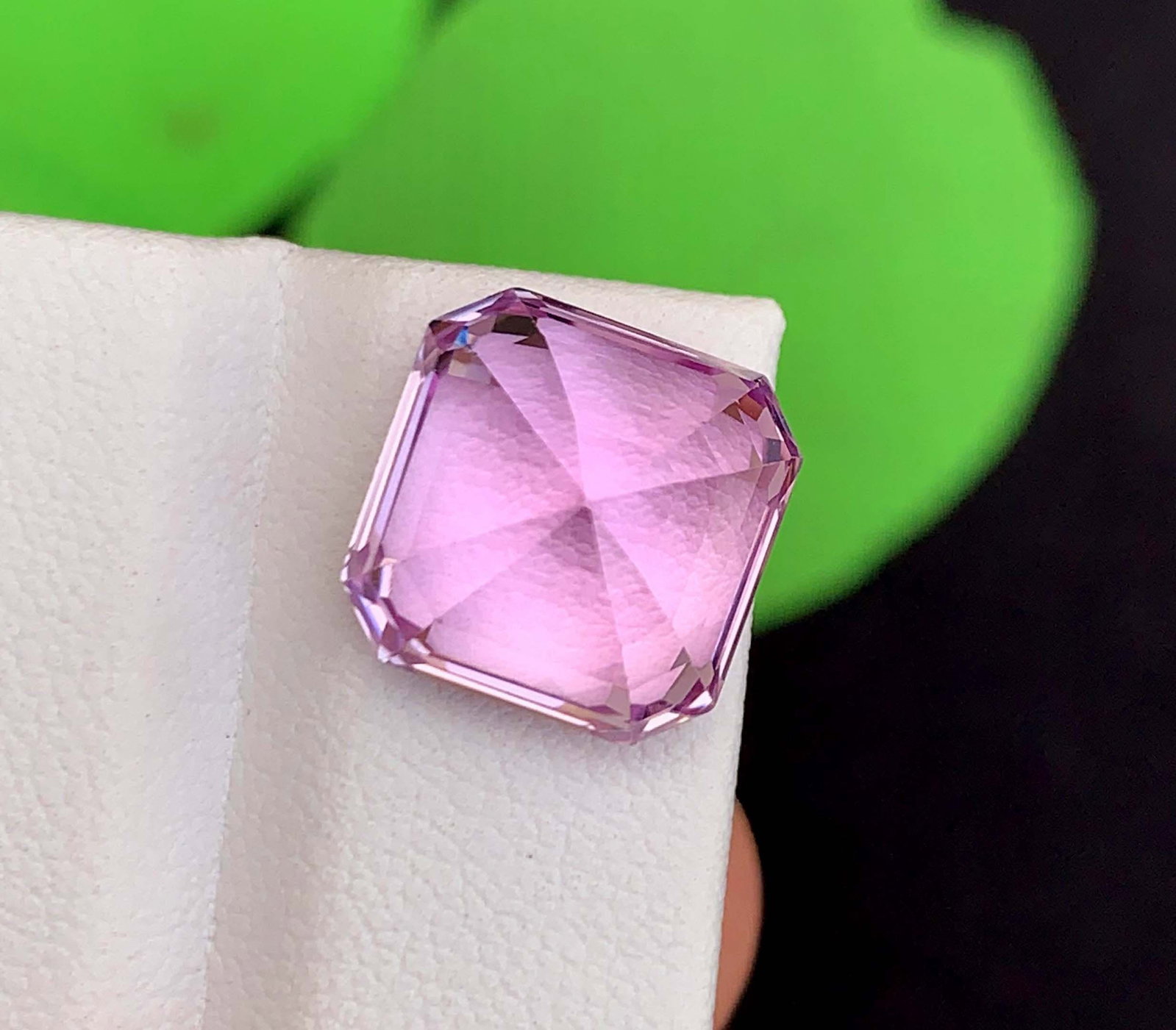 Natural Pink Kunzite Gemstone: Faceted Asscher Cut, November Birthstone (11.30 Carat) (1 of 5)