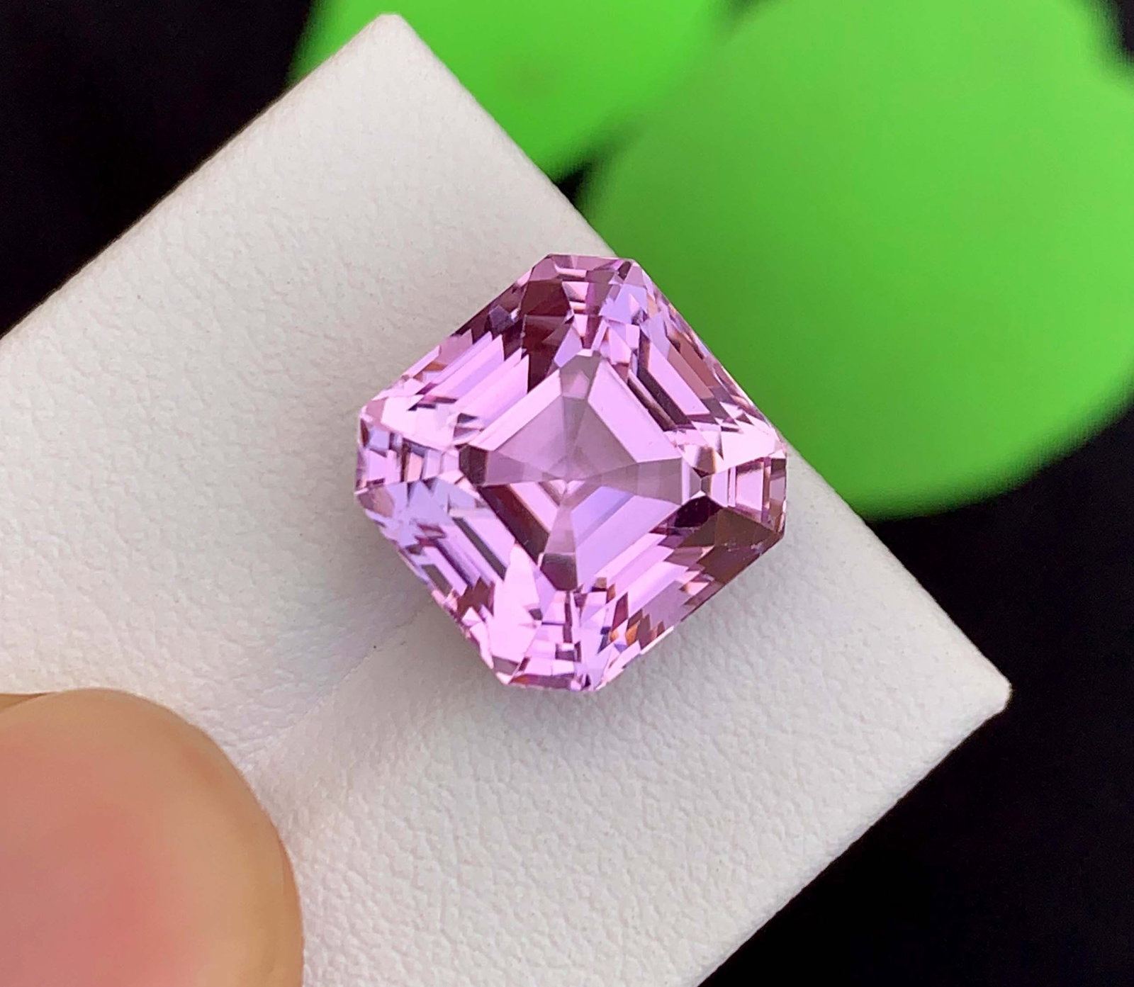 Natural Pink Kunzite Gemstone: Faceted Asscher Cut, November Birthstone (11.30 Carat) - 3