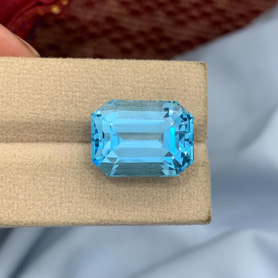 Emerald Cut Swiss Blue Topaz Gemstone: 29.78 Carat November Birthstone - 3