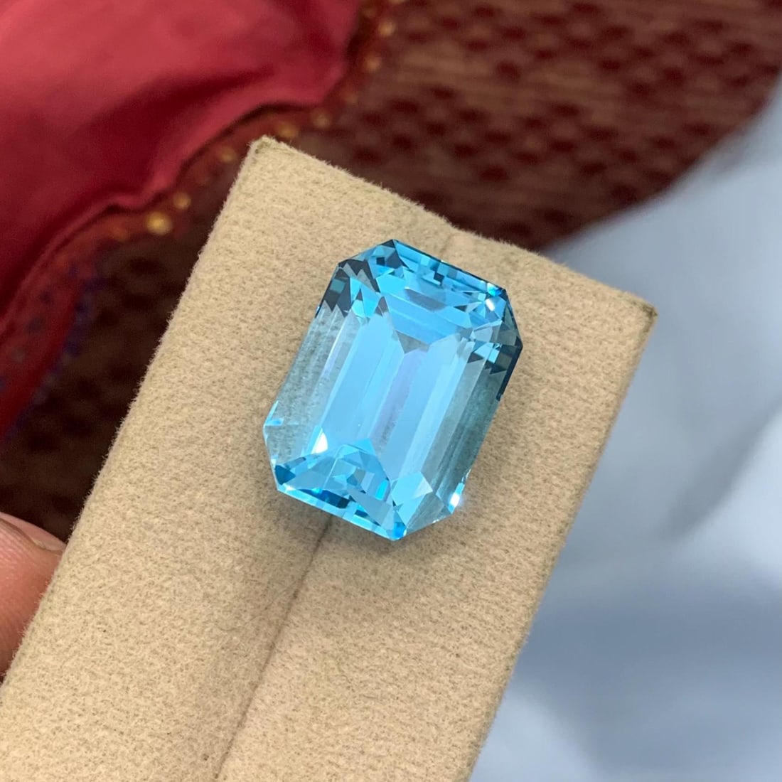 Emerald Cut Swiss Blue Topaz Gemstone: 29.78 Carat November Birthstone - 4