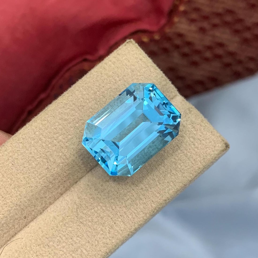 Emerald Cut Swiss Blue Topaz Gemstone: 29.78 Carat November Birthstone - 5