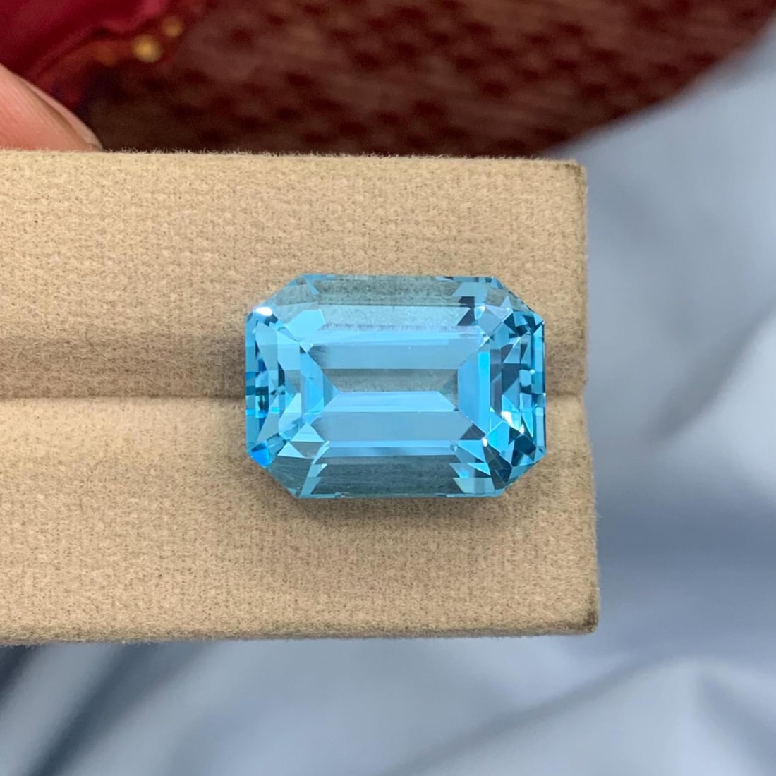 Emerald Cut Swiss Blue Topaz Gemstone: 29.78 Carat November Birthstone - 6