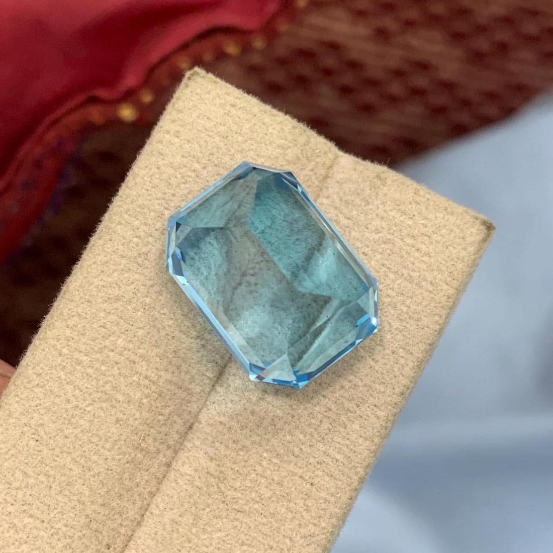 Emerald Cut Swiss Blue Topaz Gemstone: 29.78 Carat November Birthstone - 7
