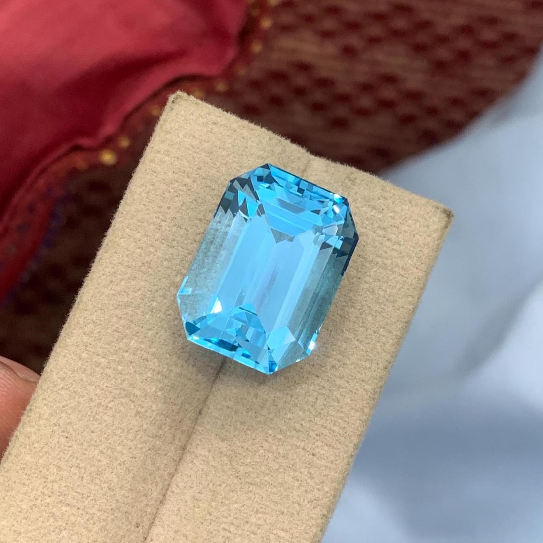 Emerald Cut Swiss Blue Topaz Gemstone: 29.78 Carat November Birthstone - 8