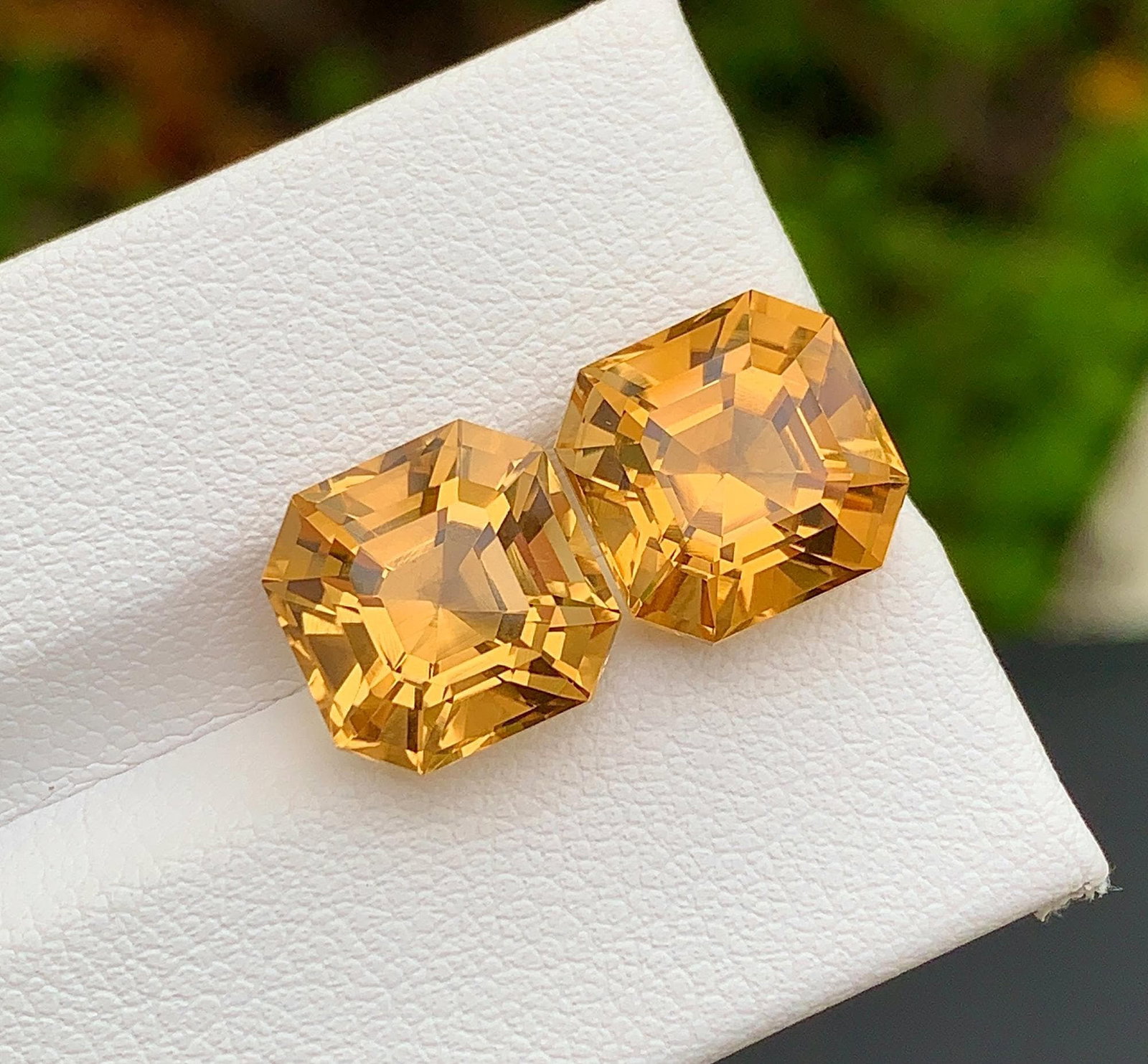 Natural Yellow Citrine Pair Gemstone 10.50 Carat - Golden Yellow Loose Citrine for Ring Pendant - 6