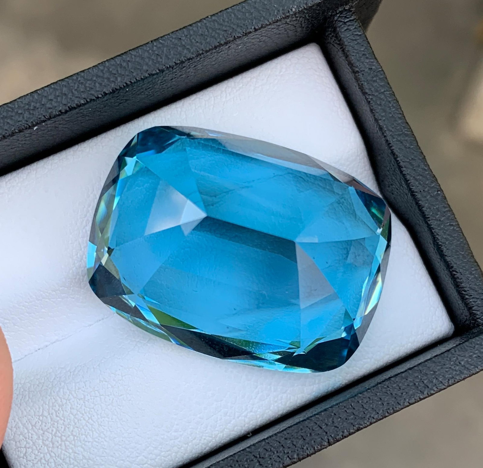 Certified Natural London Blue Topaz Gemstone: 88.49 Ct Cushion Cut Brazil Collector Stone - 2