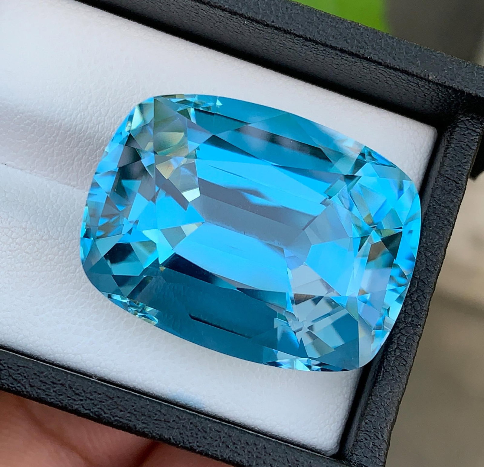 Certified Natural London Blue Topaz Gemstone: 88.49 Ct Cushion Cut Brazil Collector Stone - 3