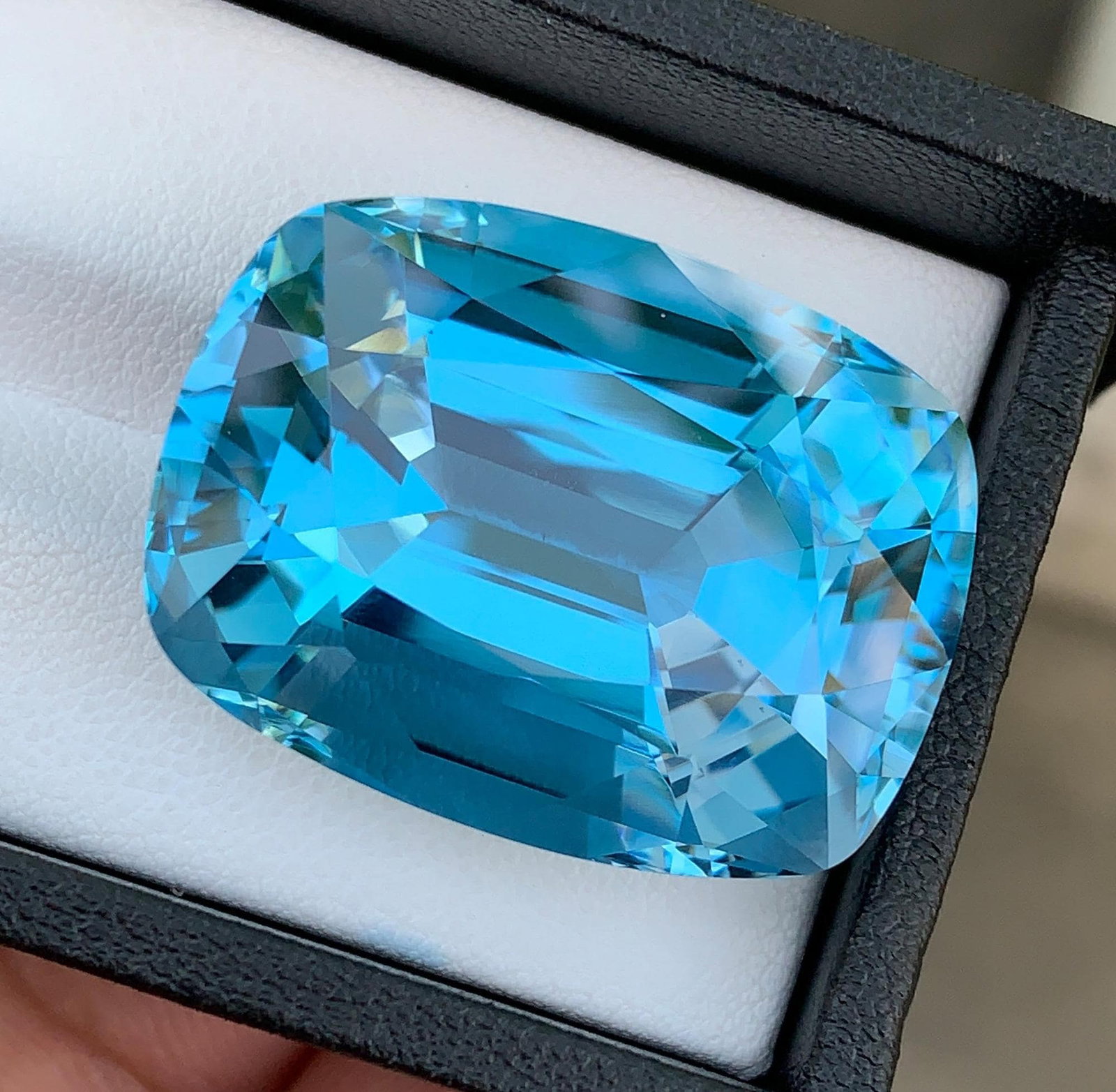 Certified Natural London Blue Topaz Gemstone: 88.49 Ct Cushion Cut Brazil Collector Stone - 5
