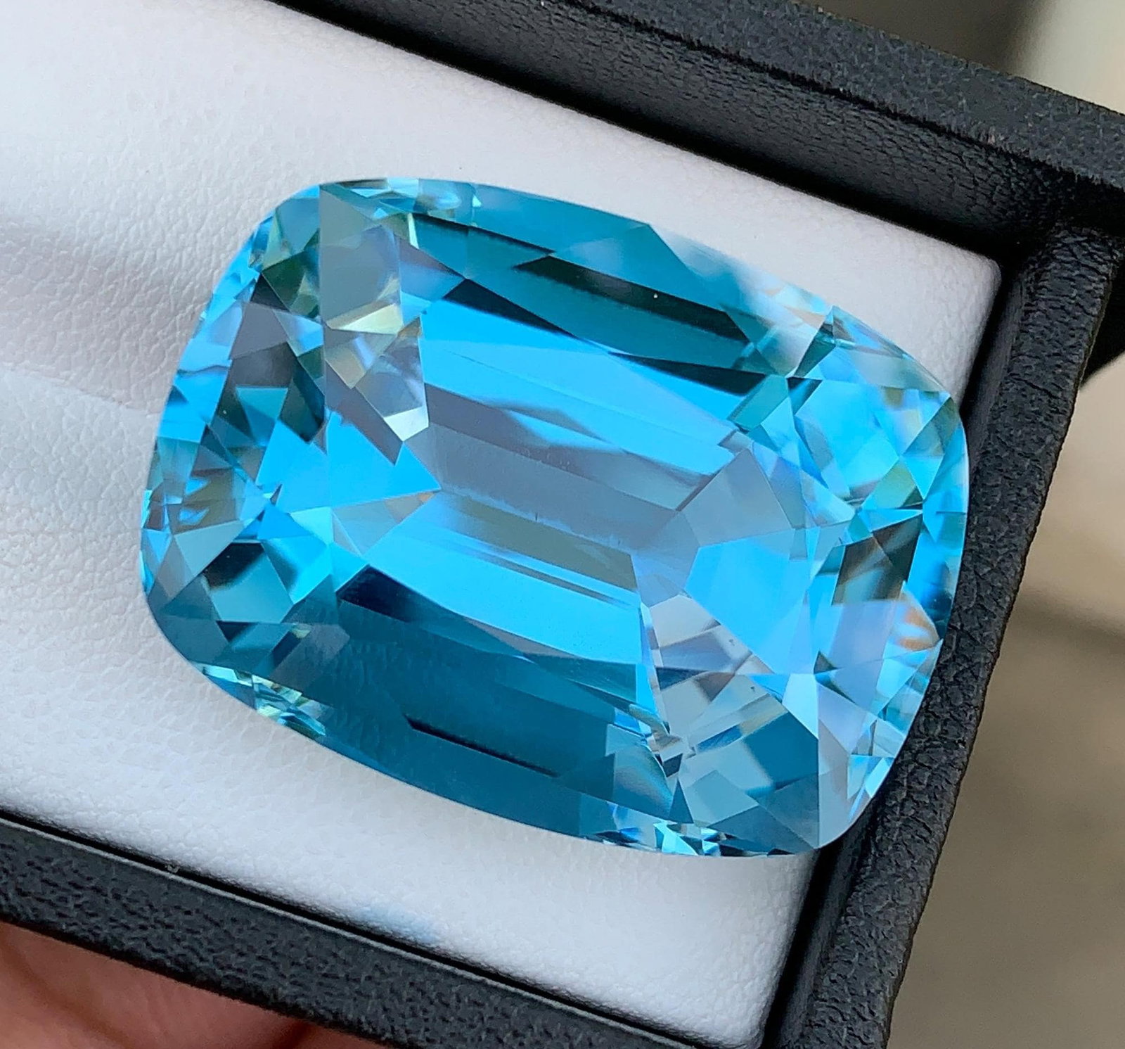 Certified Natural London Blue Topaz Gemstone: 88.49 Ct Cushion Cut Brazil Collector Stone - 6