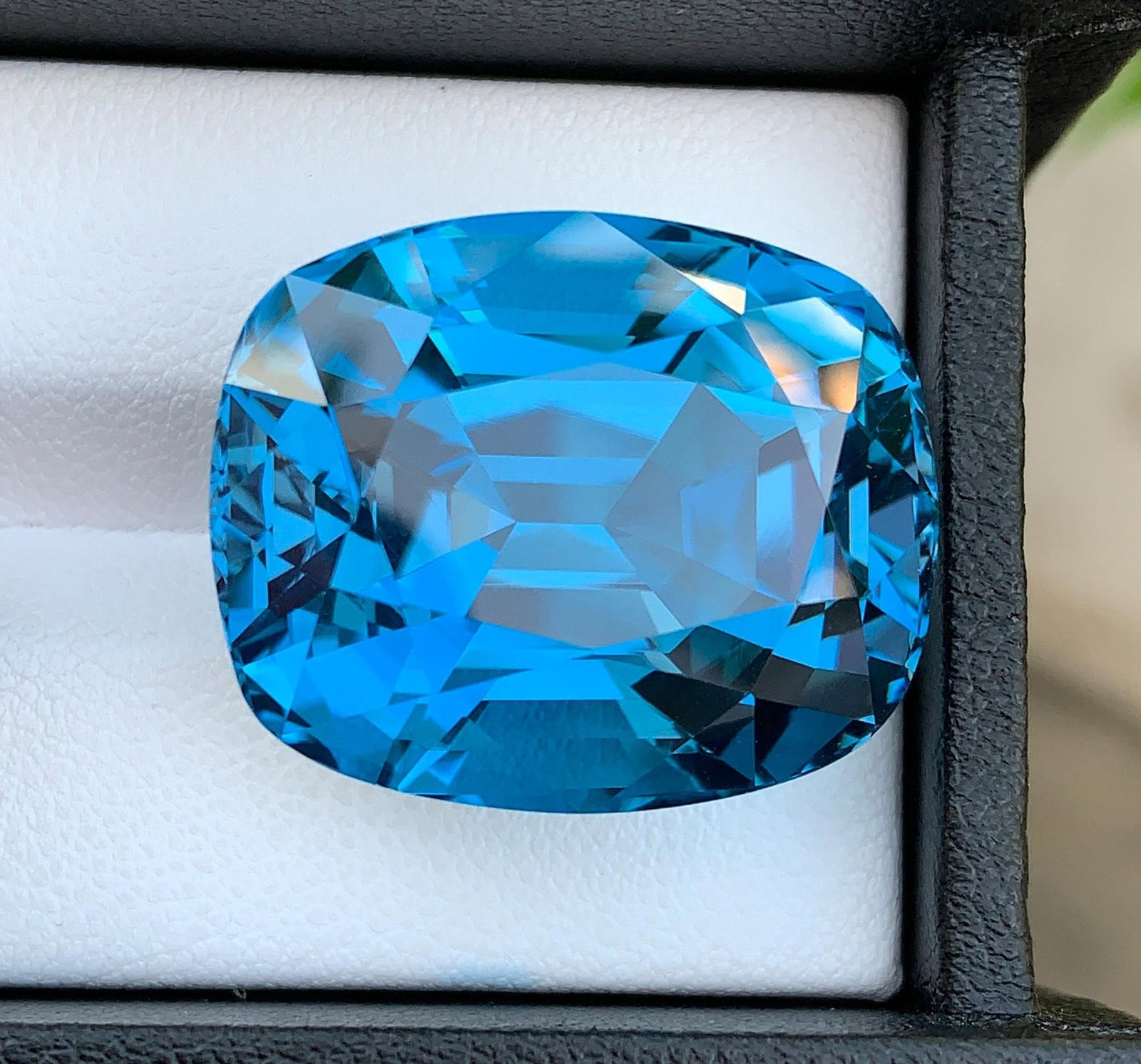 Certified Natural London Blue Topaz Gemstone, 69.24 Ct Cushion Cut Collector Stone - 2