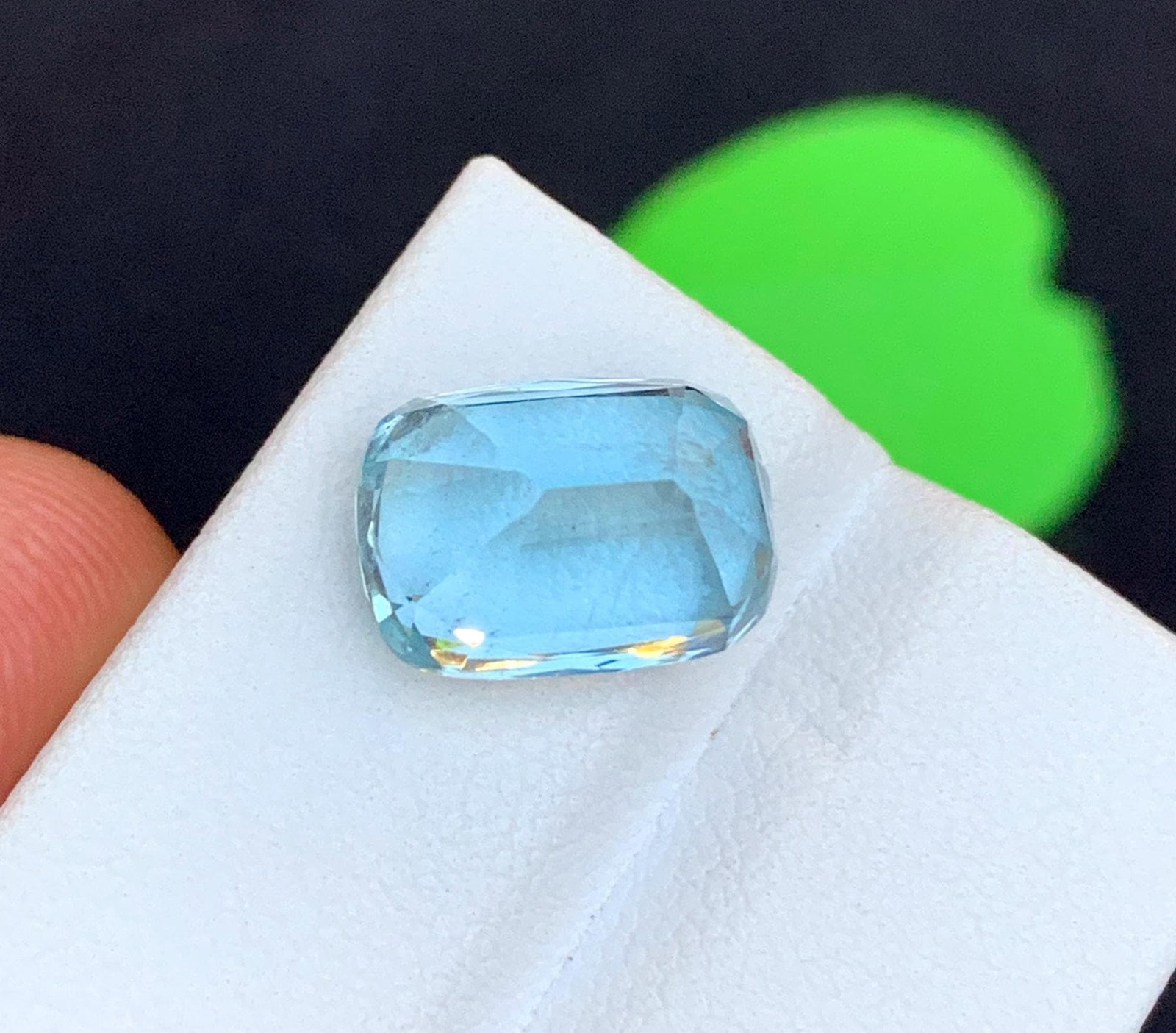 Natural Aquamarine Gemstone: 6.5 Carat Cushion Cut, March Birthstone - 2
