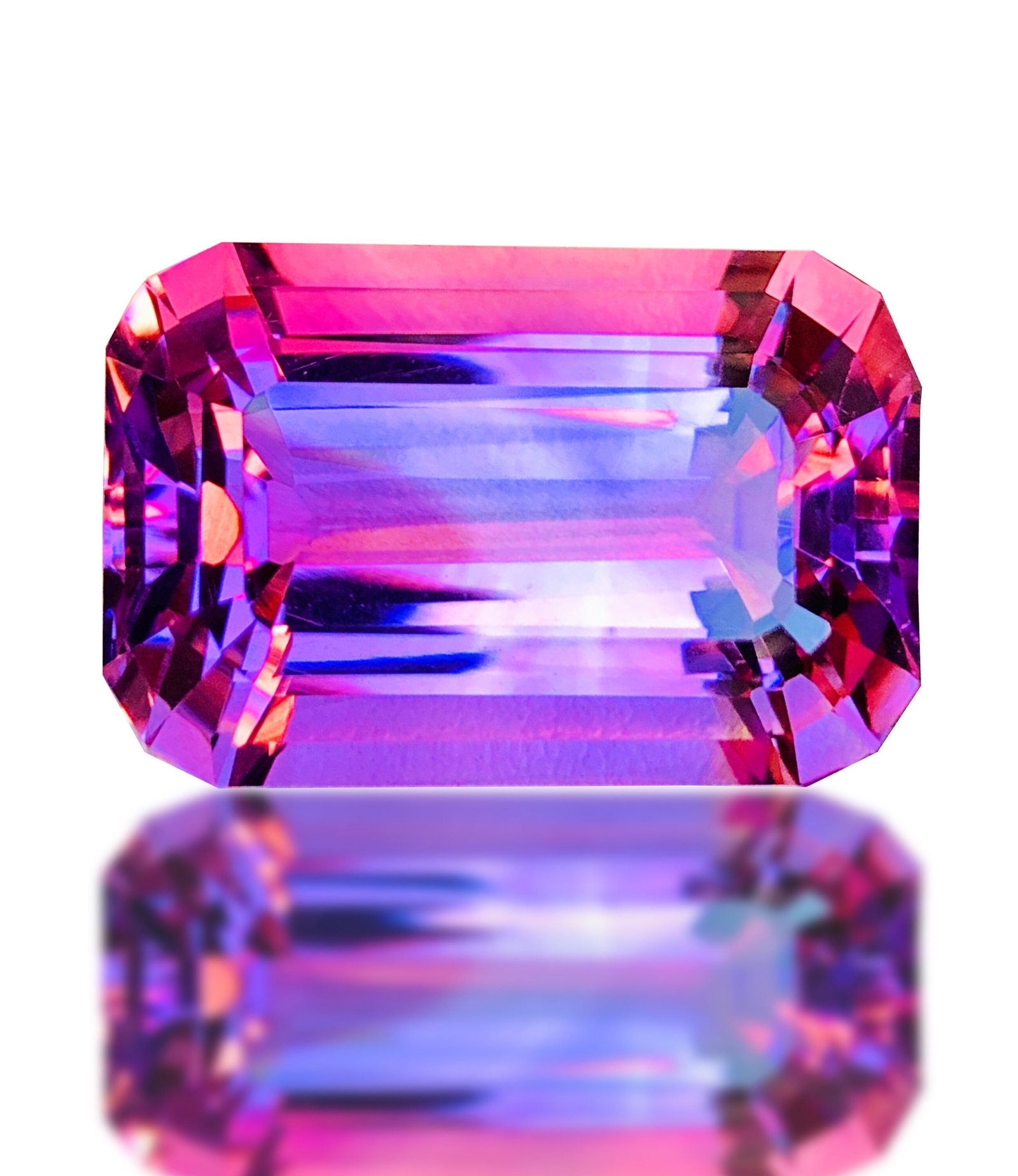 63 CT Natural Amethyst Gemstone: Deep Purple Emerald Cut Stone - 3