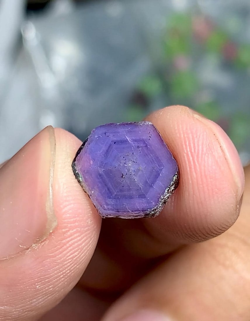Exceedingly Rare Natural Corundum Hexagonal Trapiche For Collection - 4