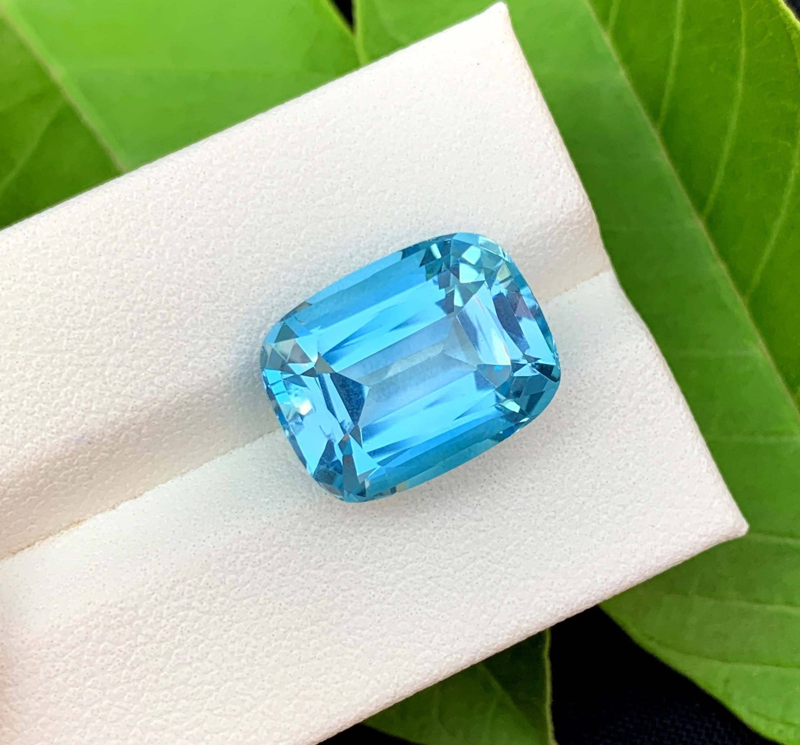 Natural Swiss Blue Topaz Gemstone: 12.95 Carat Cushion Cut: Highlights Supplies for making crafts Materials: Gemstone: Topaz Carat weight: 12.95 Natural Blue Topaz Gemstone Electric Blue Color Swiss Topaz Loose Gemstone Cushion Cut - 12.95 Carats Wight -