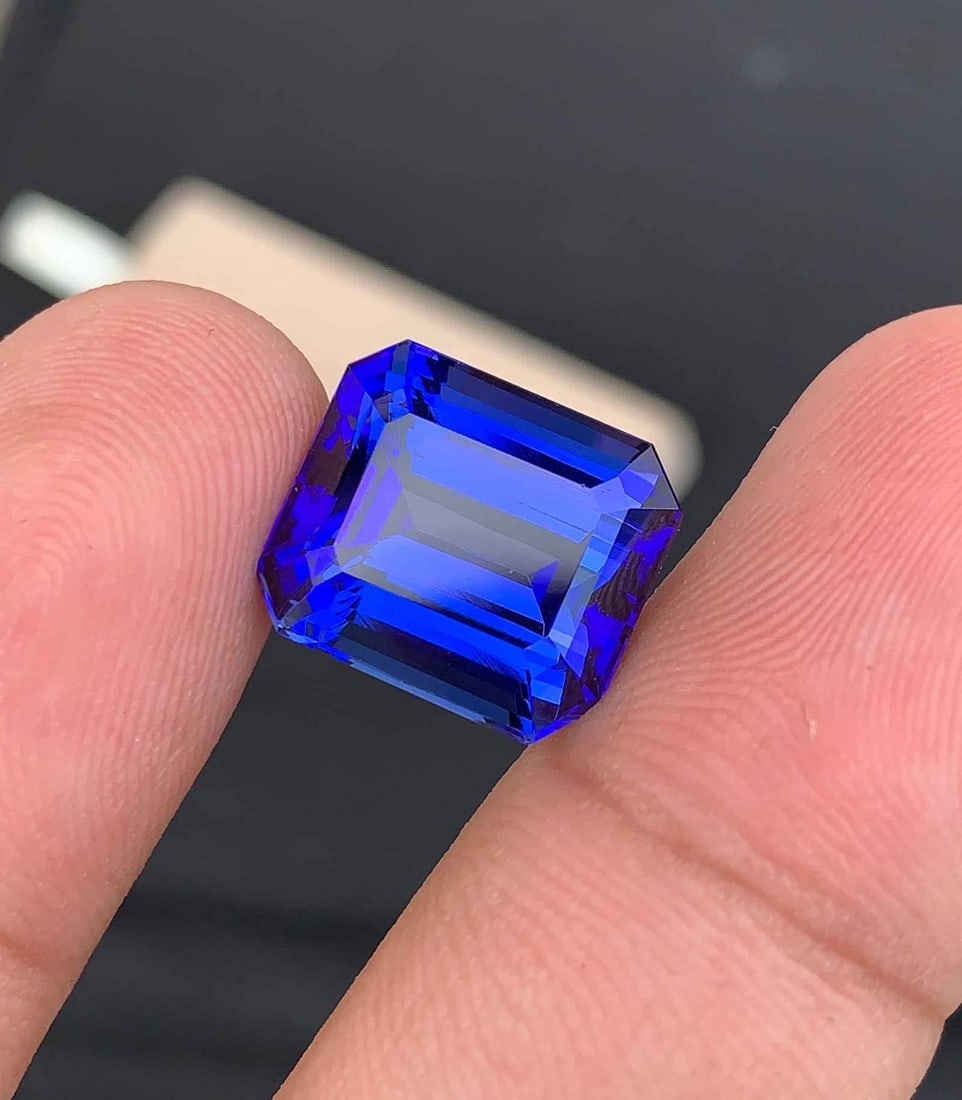 Natural D Block Tanzanite Loose Gemstone Emerald Shape Ring size For Making Jewelry - 4
