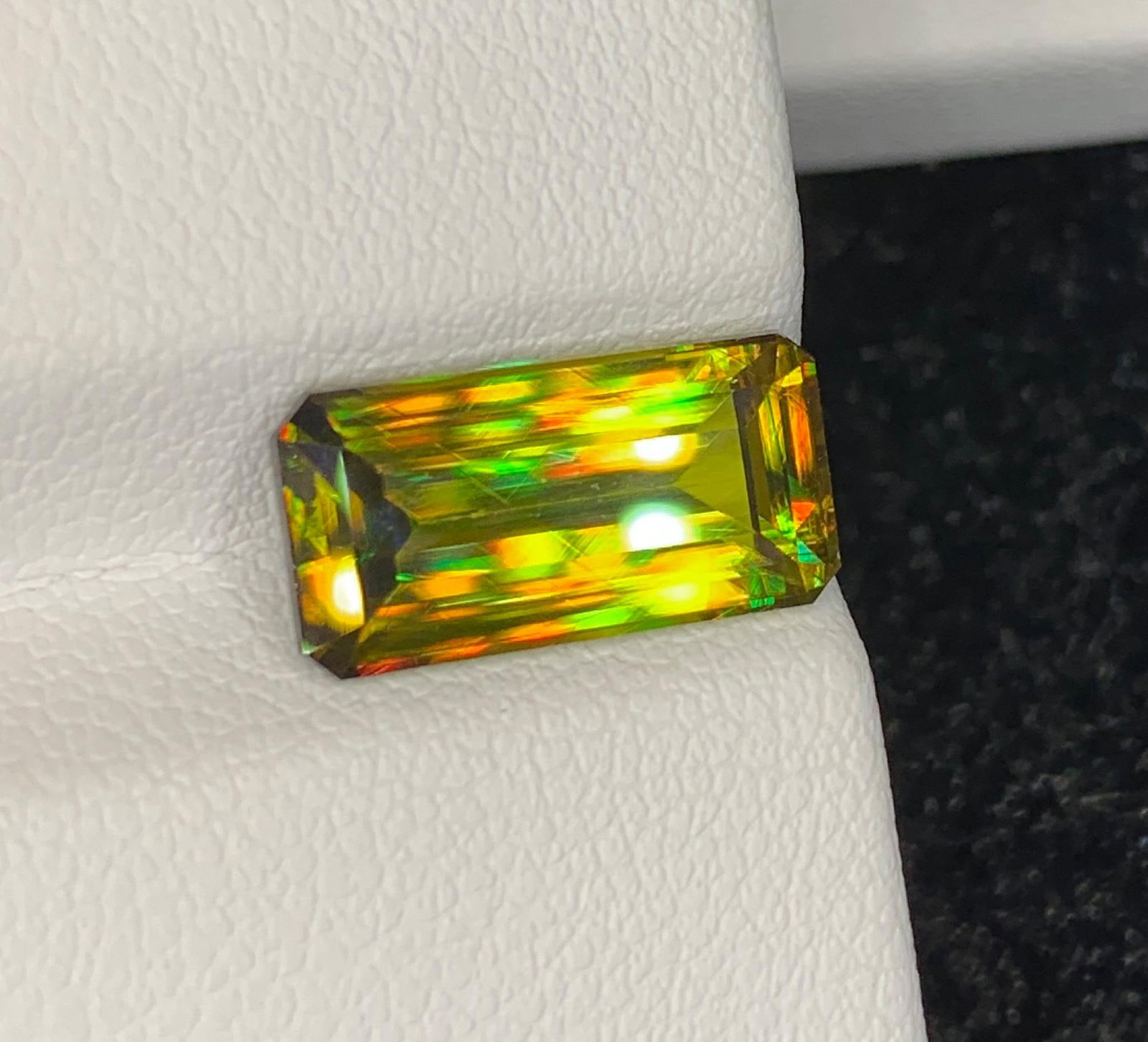 Natural Lustrous Sphene Gemstone: Multi Color Emerald Cut, 4.46 Carat - 3