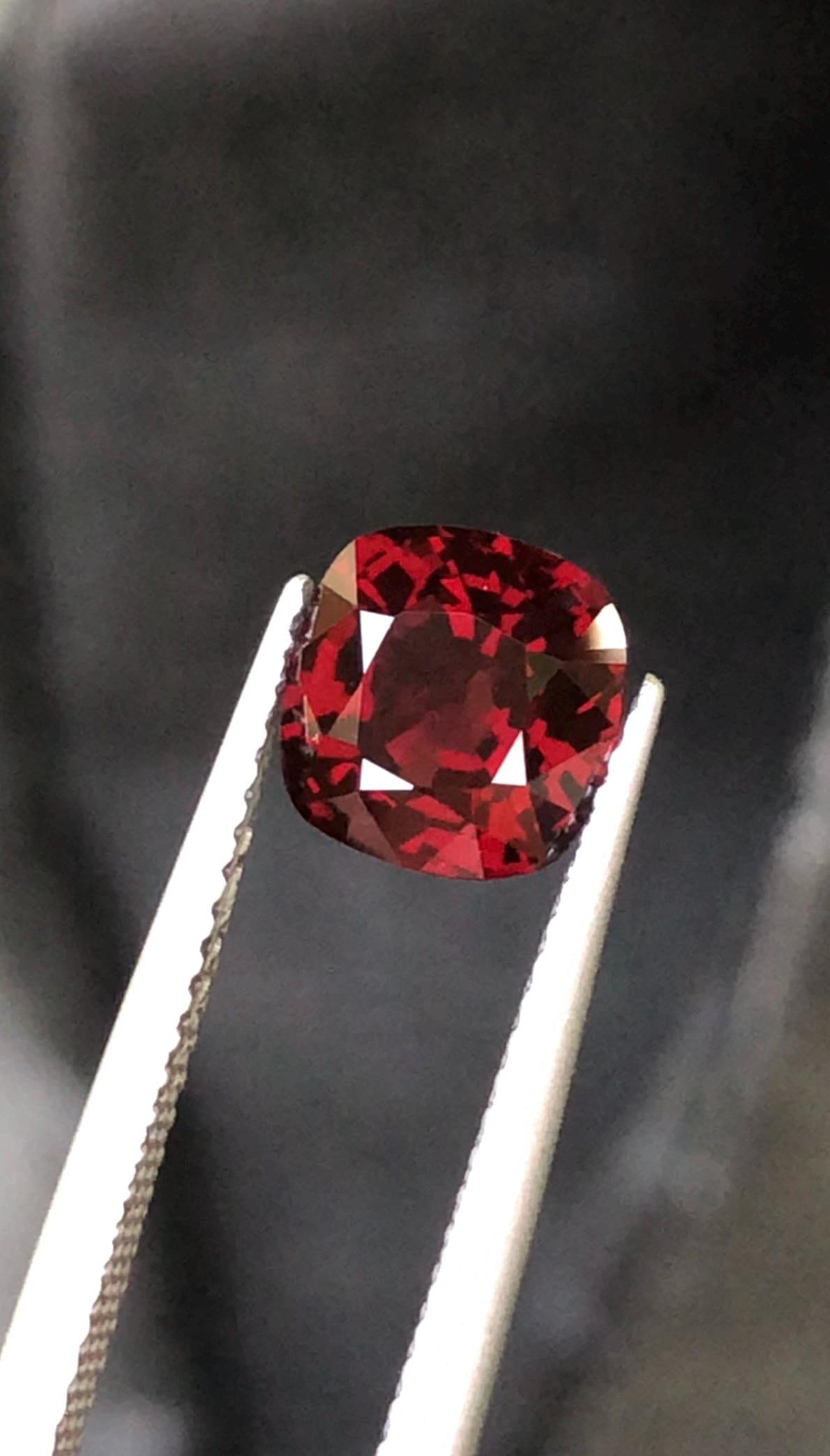 Burma Intense Blood Red Spinel Cushion Cut Gemstone For Wedding Jewelry- 2.00 carat - 2