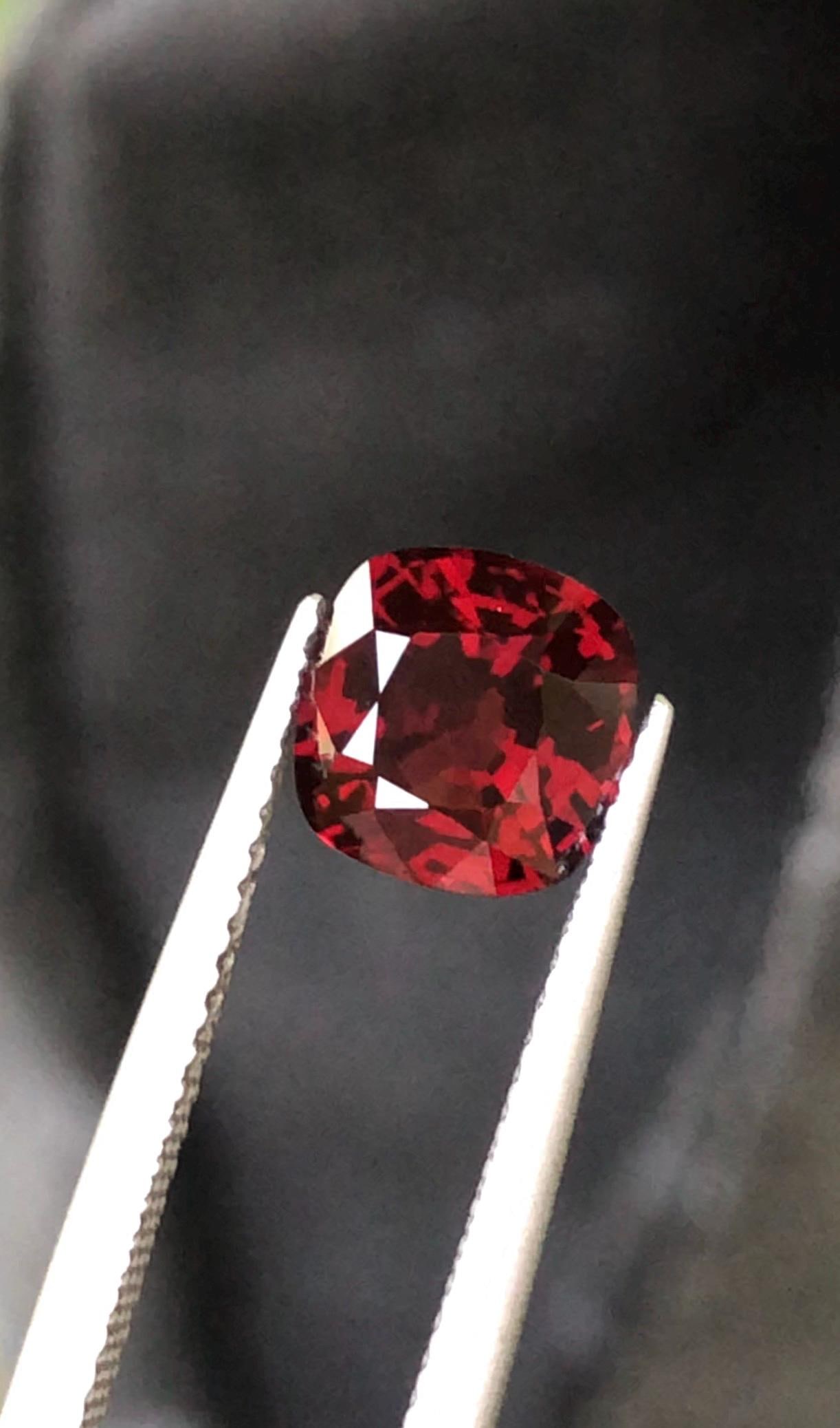 Burma Intense Blood Red Spinel Cushion Cut Gemstone For Wedding Jewelry- 2.00 carat - 3