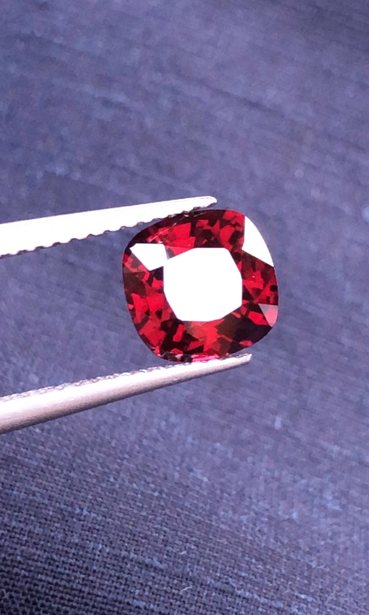 Burma Intense Blood Red Spinel Cushion Cut Gemstone For Wedding Jewelry- 2.00 carat - 4