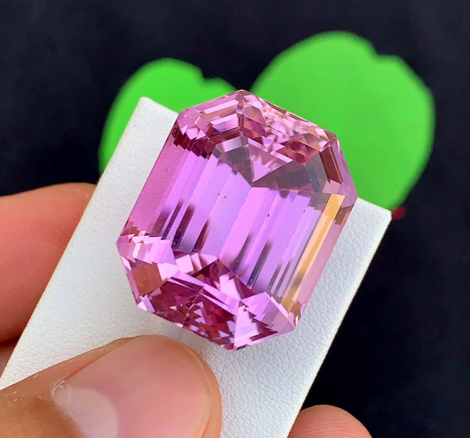 Natural Pink Kunzite Gemstone: 80.80 Carat Emerald Cut, November Birthstone - 5