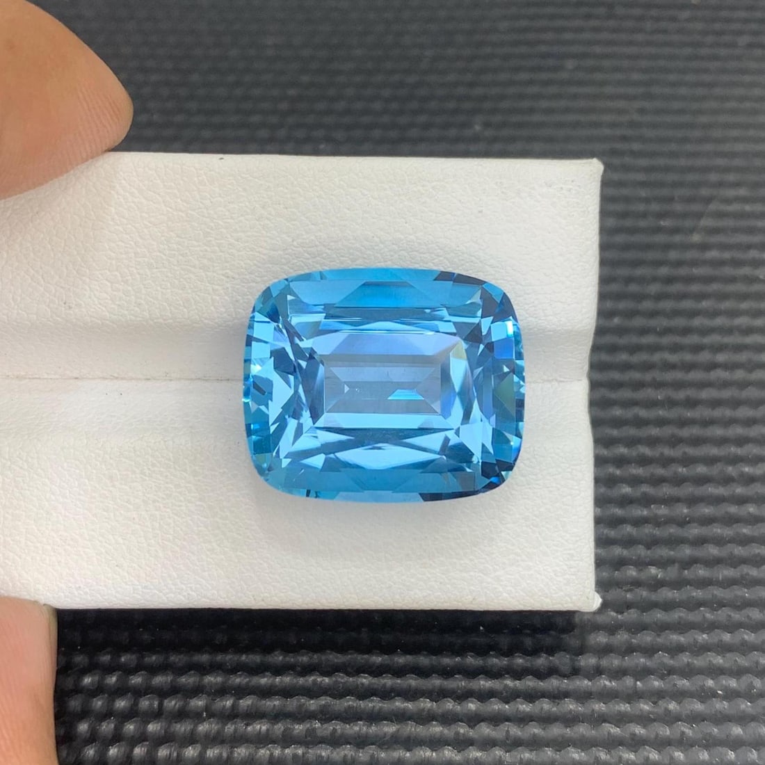 Swiss Blue Topaz Gemstone: 35.65 Carat Cushion Cut, Eye Clean - 5