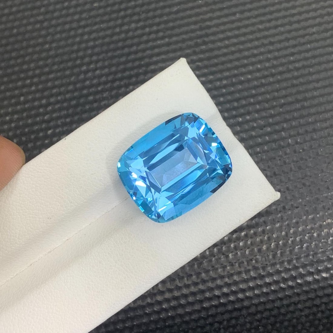 Swiss Blue Topaz Gemstone: 35.65 Carat Cushion Cut, Eye Clean - 6