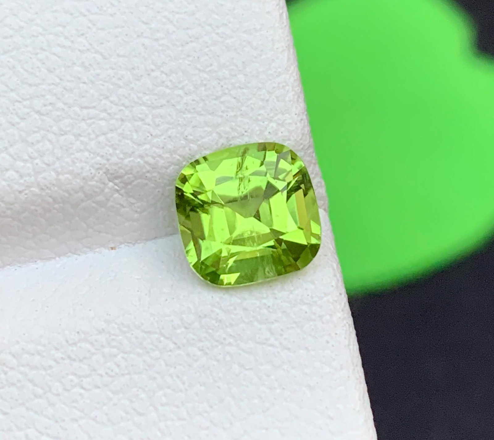 Natural Green Peridot Gemstone: Cushion Cut August Birthstone - 2