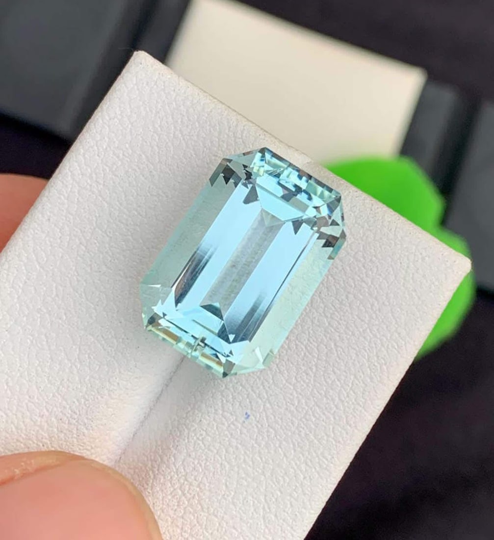 Emerald Cut Aquamarine Gemstone: 11.67 Carats, Pakistan Origin, March Birthstone - 4