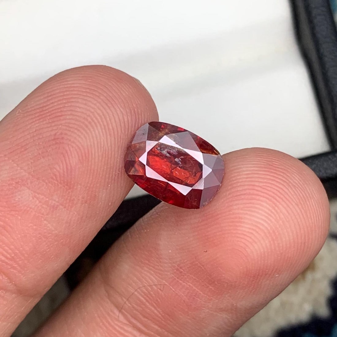 Faceted Red Tantalite Gemstone: 4.12 Carat Cushion Cut, July Birthstone - 3