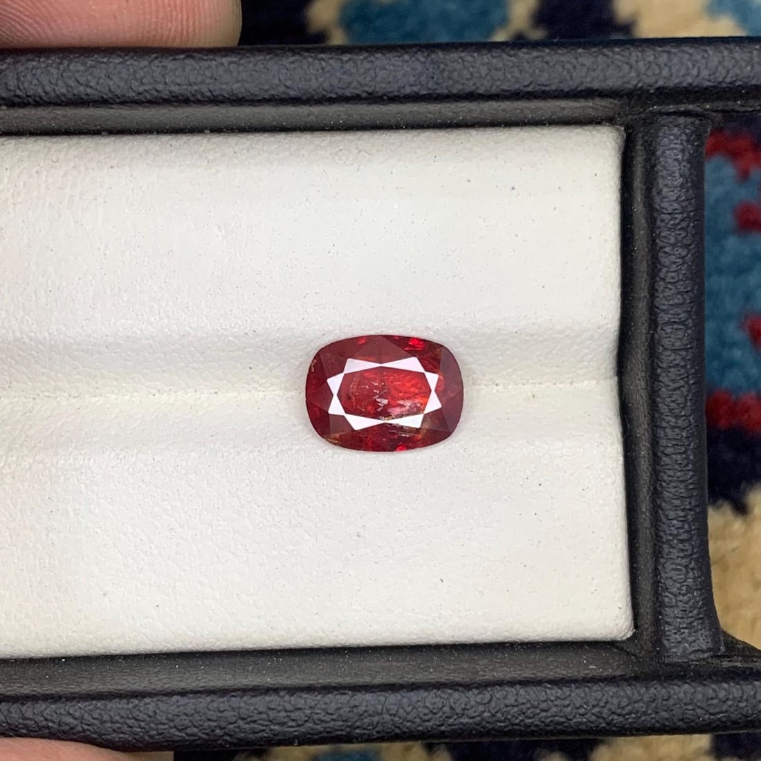 Faceted Red Tantalite Gemstone: 4.12 Carat Cushion Cut, July Birthstone - 4