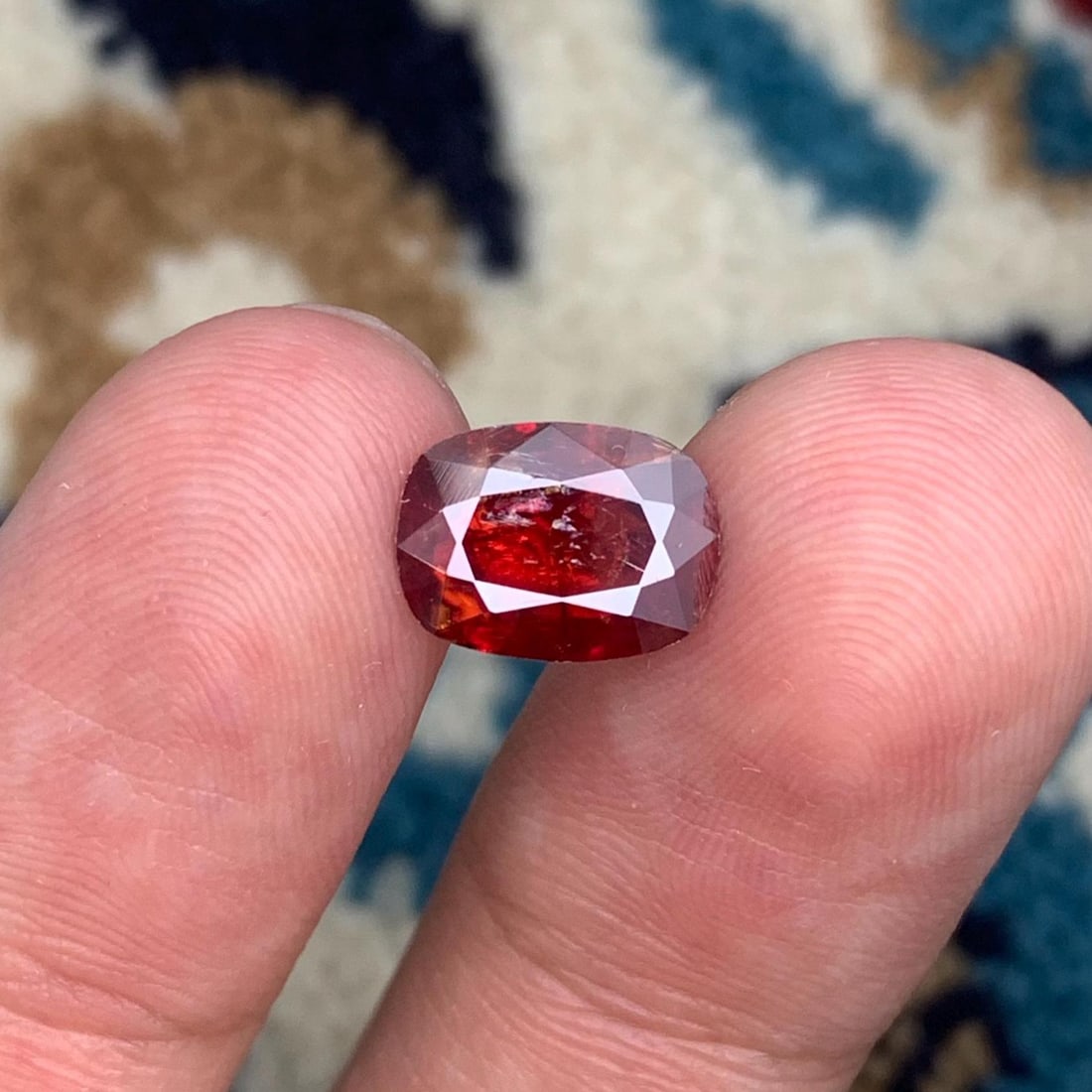 Faceted Red Tantalite Gemstone: 4.12 Carat Cushion Cut, July Birthstone - 6