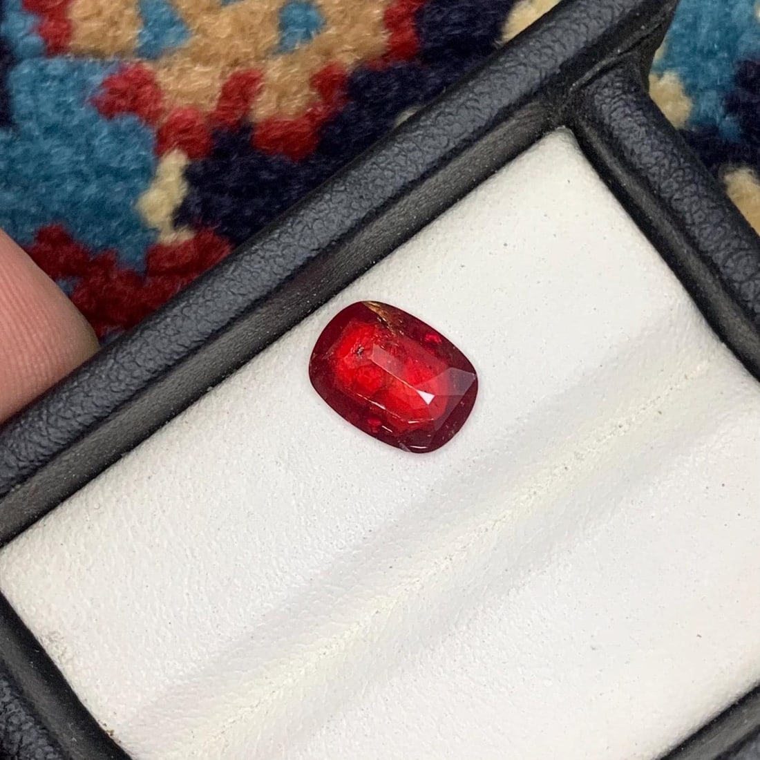 Faceted Red Tantalite Gemstone: 4.12 Carat Cushion Cut, July Birthstone - 7