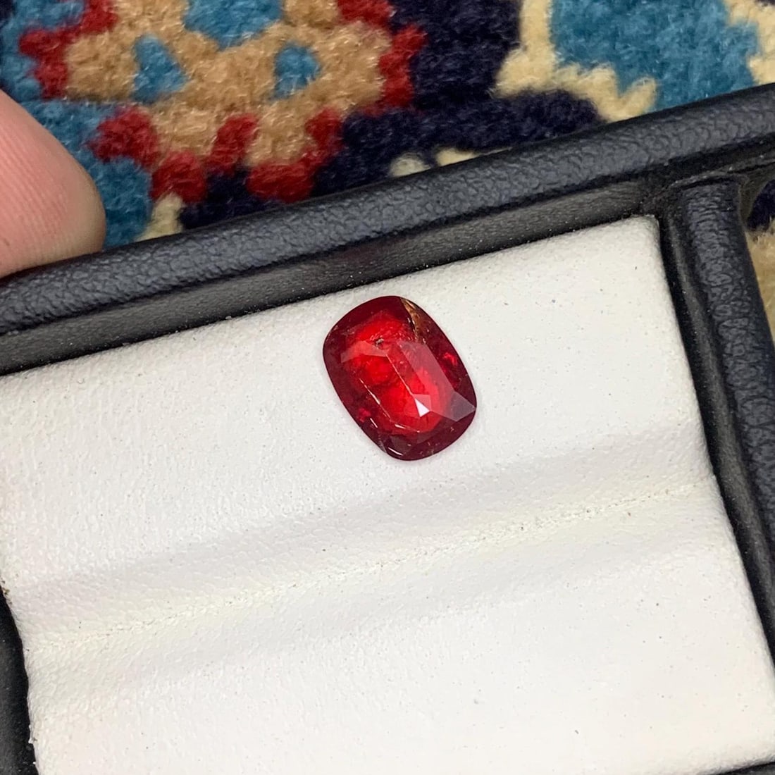 Faceted Red Tantalite Gemstone: 4.12 Carat Cushion Cut, July Birthstone - 8