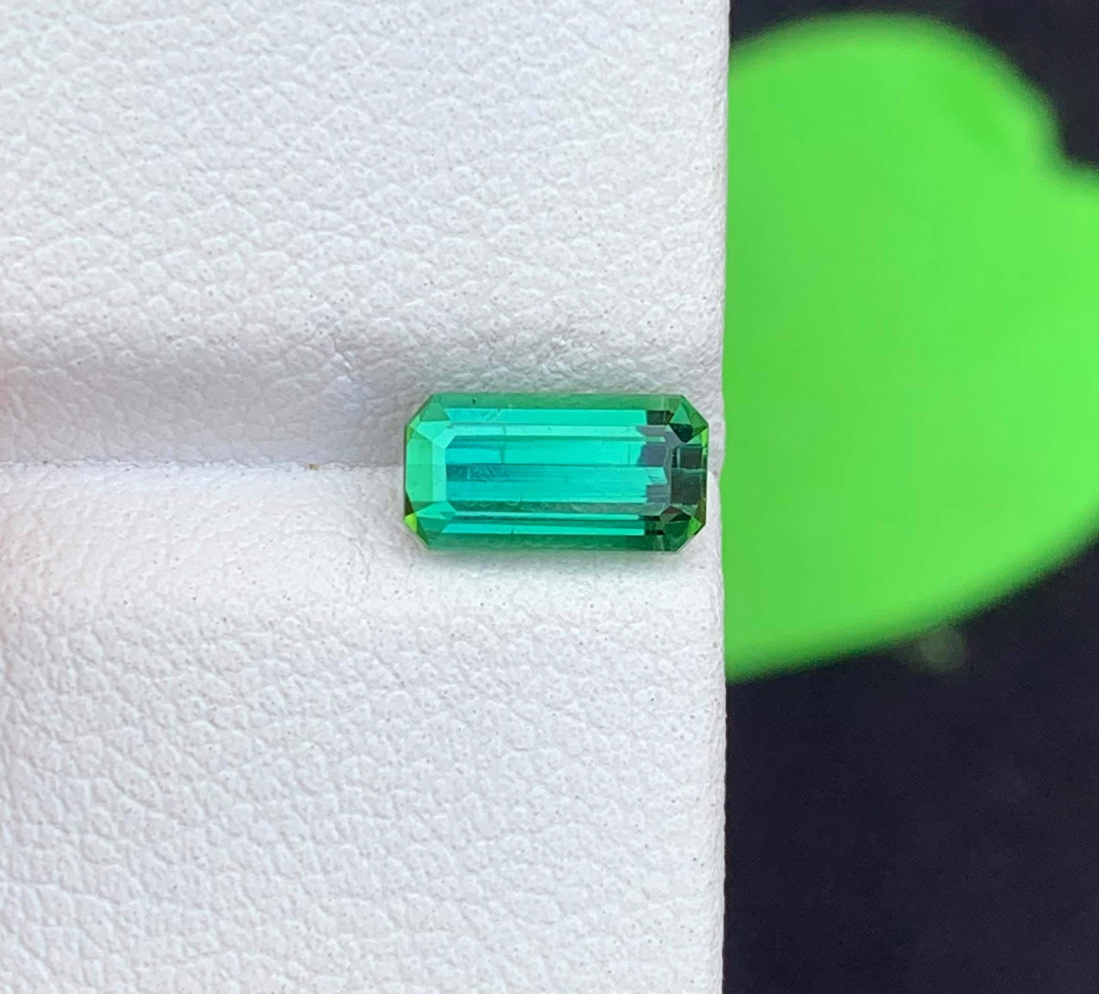Blue Green Tourmaline Gemstone: Emerald Cut, October Birthstone (1.16 CT) - 2