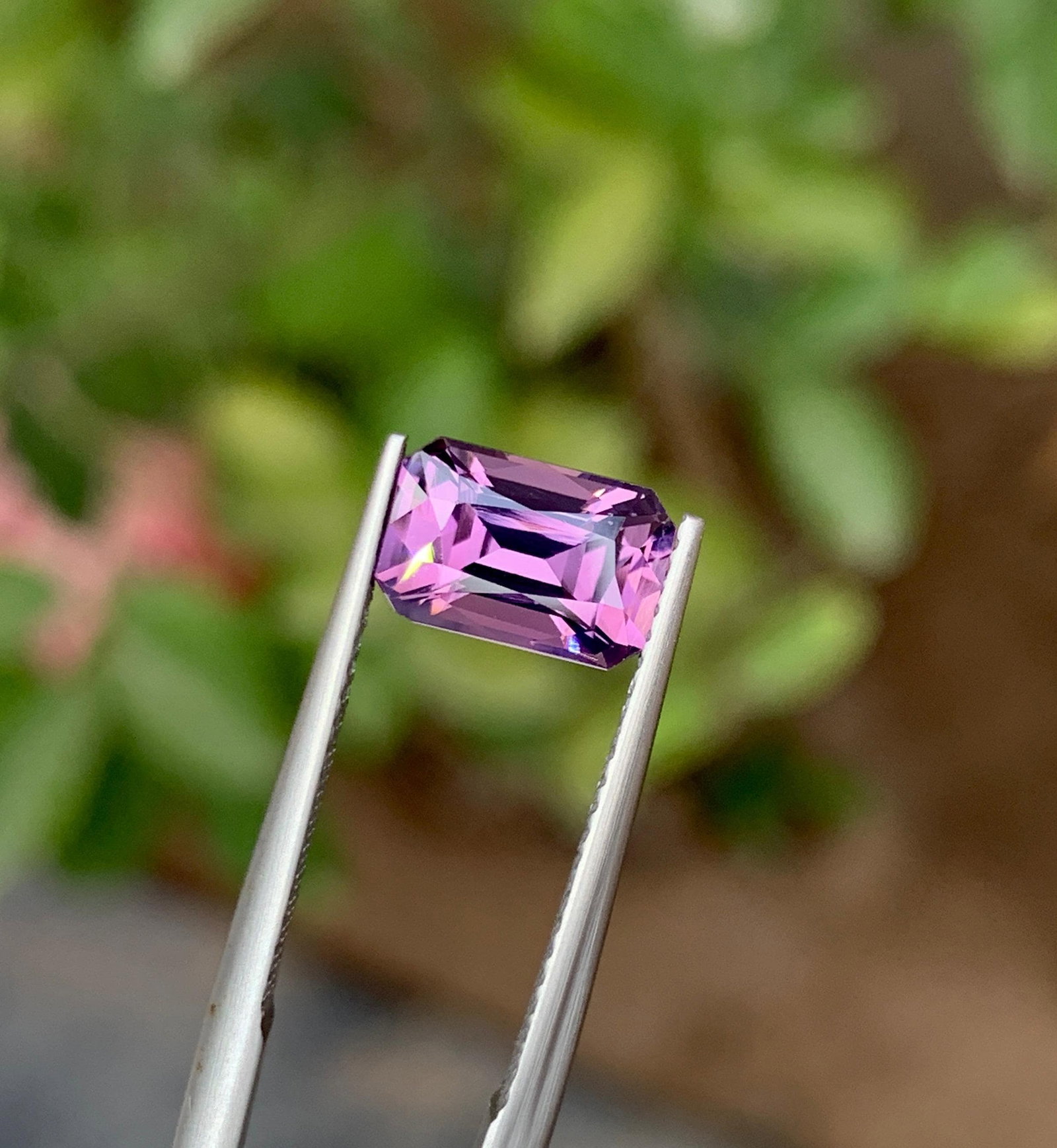 2.12 Carat Natural Violet Purple Spinel - Emerald Step Cut Gemstone - 6