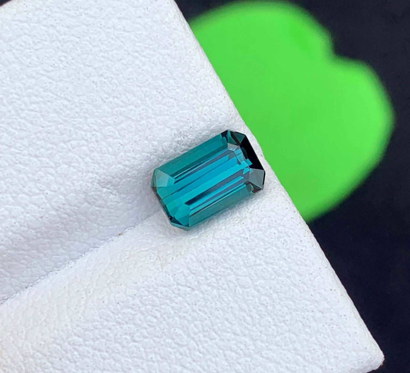 Blue Indicolite Tourmaline Gemstone: Emerald Cut, 1.03 CT, October Birthstone - 4