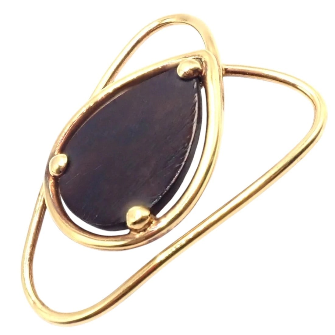 Vintage! Authentic Van Cleef & Arpels 18k Yellow Gold LetterWood Money Clip (1 of 11)