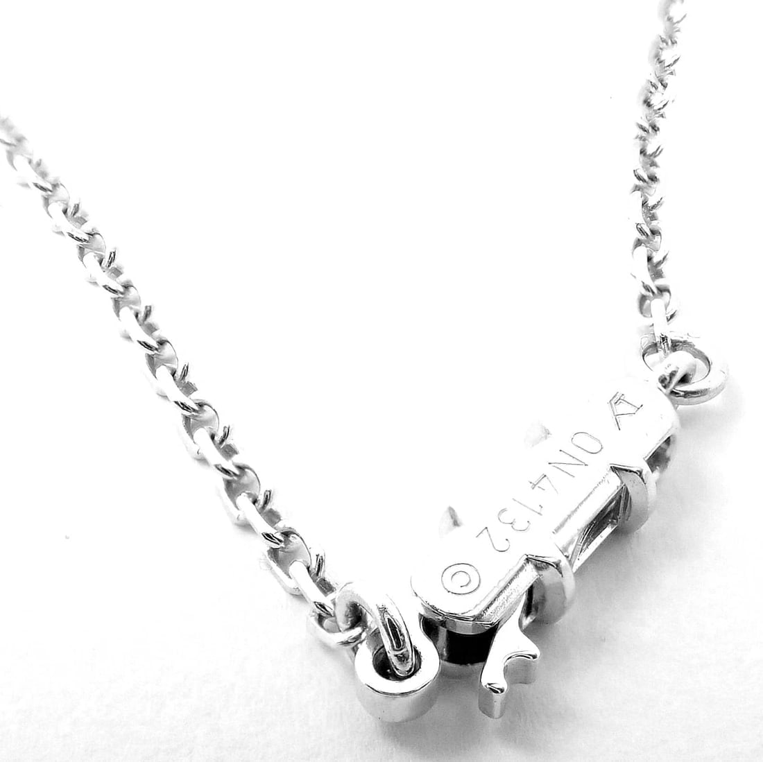 Authentic! Cartier 18k White Gold Diamond Large C Heart Pendant Necklace - 4