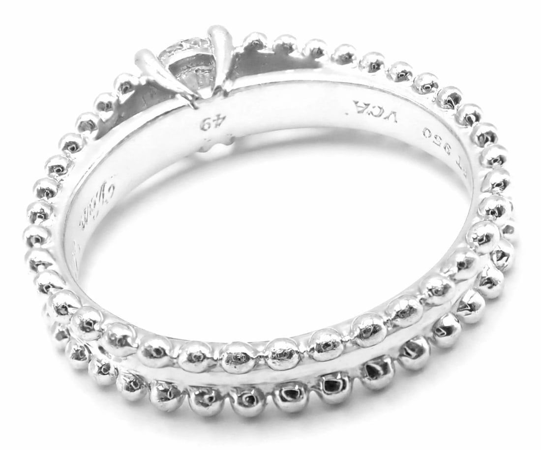 Authentic! Van Cleef & Arpels Estelle Platinum .31ct Diamond Solitaire Ring GIA - 4