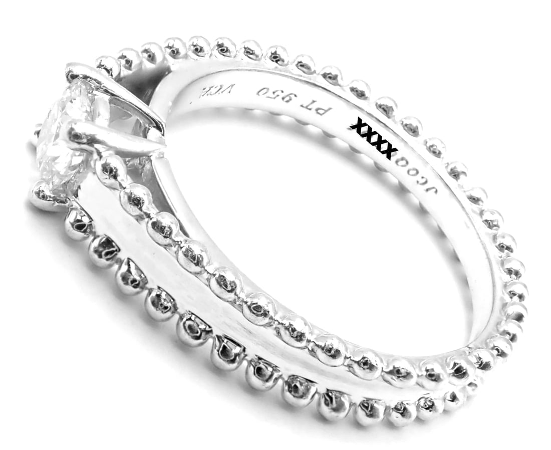 Authentic! Van Cleef & Arpels Estelle Platinum .31ct Diamond Solitaire Ring GIA - 5