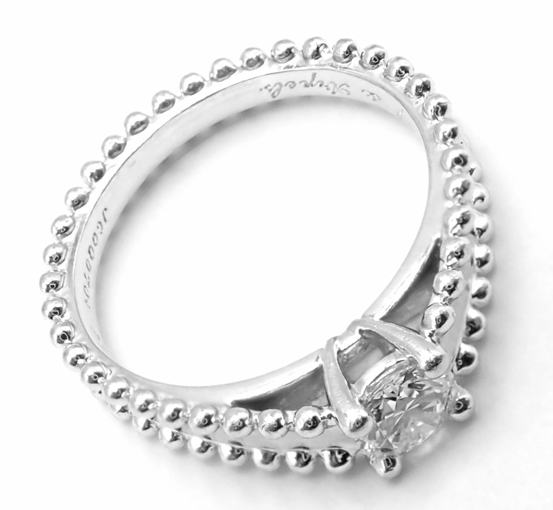 Authentic! Van Cleef & Arpels Estelle Platinum .31ct Diamond Solitaire Ring GIA - 6