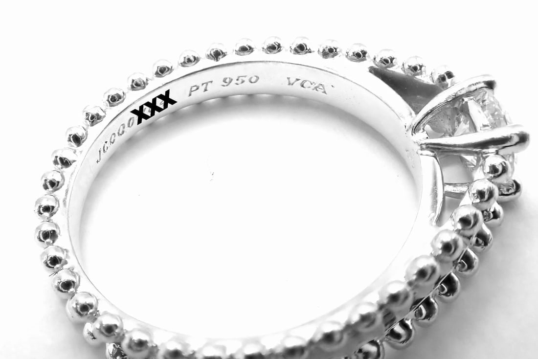Authentic! Van Cleef & Arpels Estelle Platinum .31ct Diamond Solitaire Ring GIA - 9