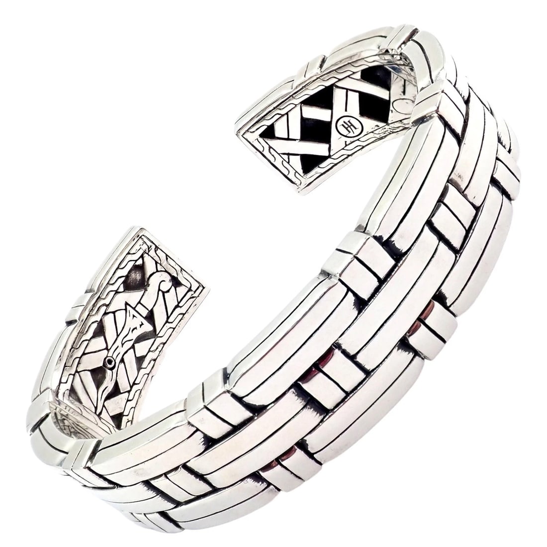 Authentic! John Hardy JH Silver Wide Classic Bamboo Large Mens XL Cuff Bracelet (1 of 12)