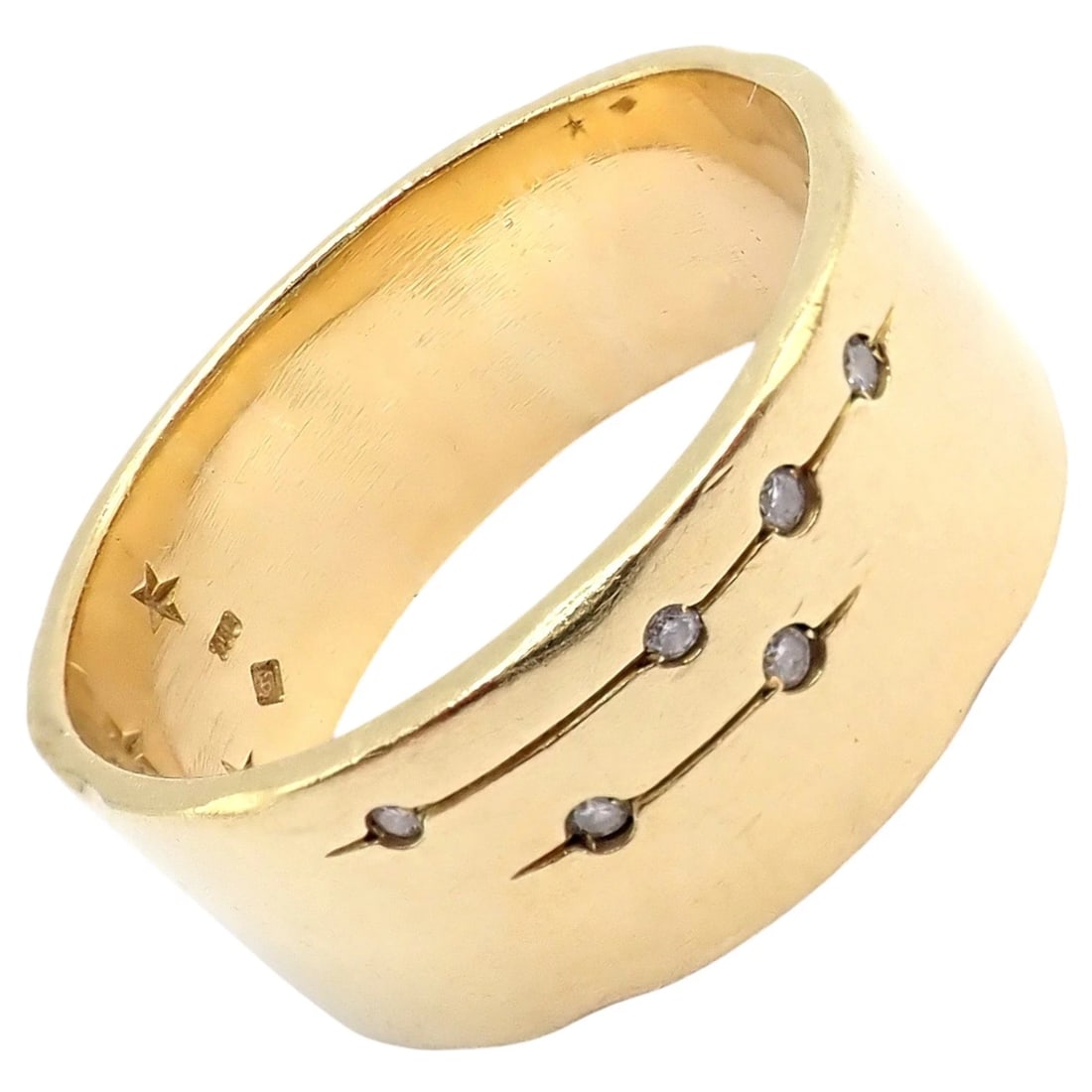 H. Stern 18k Yellow Gold Diamond Constellation Stars Code Band Ring sz 9.5 (1 of 12)
