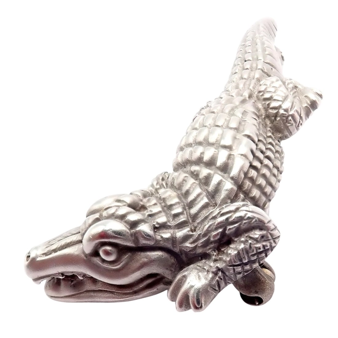 Rare! Vintage Kieselstein Cord 18k White Gold Alligator Brooch Pin 1988 (1 of 11)
